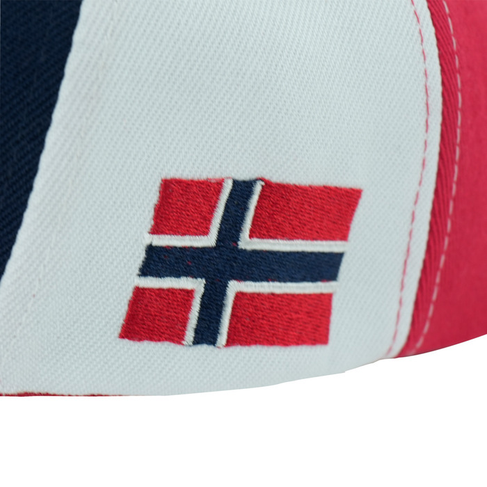 Caps med norsk flagg i rødt, hvitt og blått